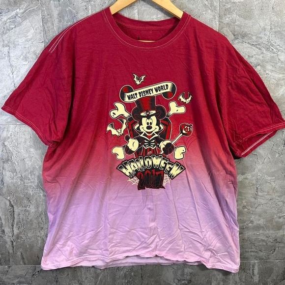 Disney Mickey Mouse Halloween 2017 red and purple cotton tee Woman's 2XL - Picture 1 of 5